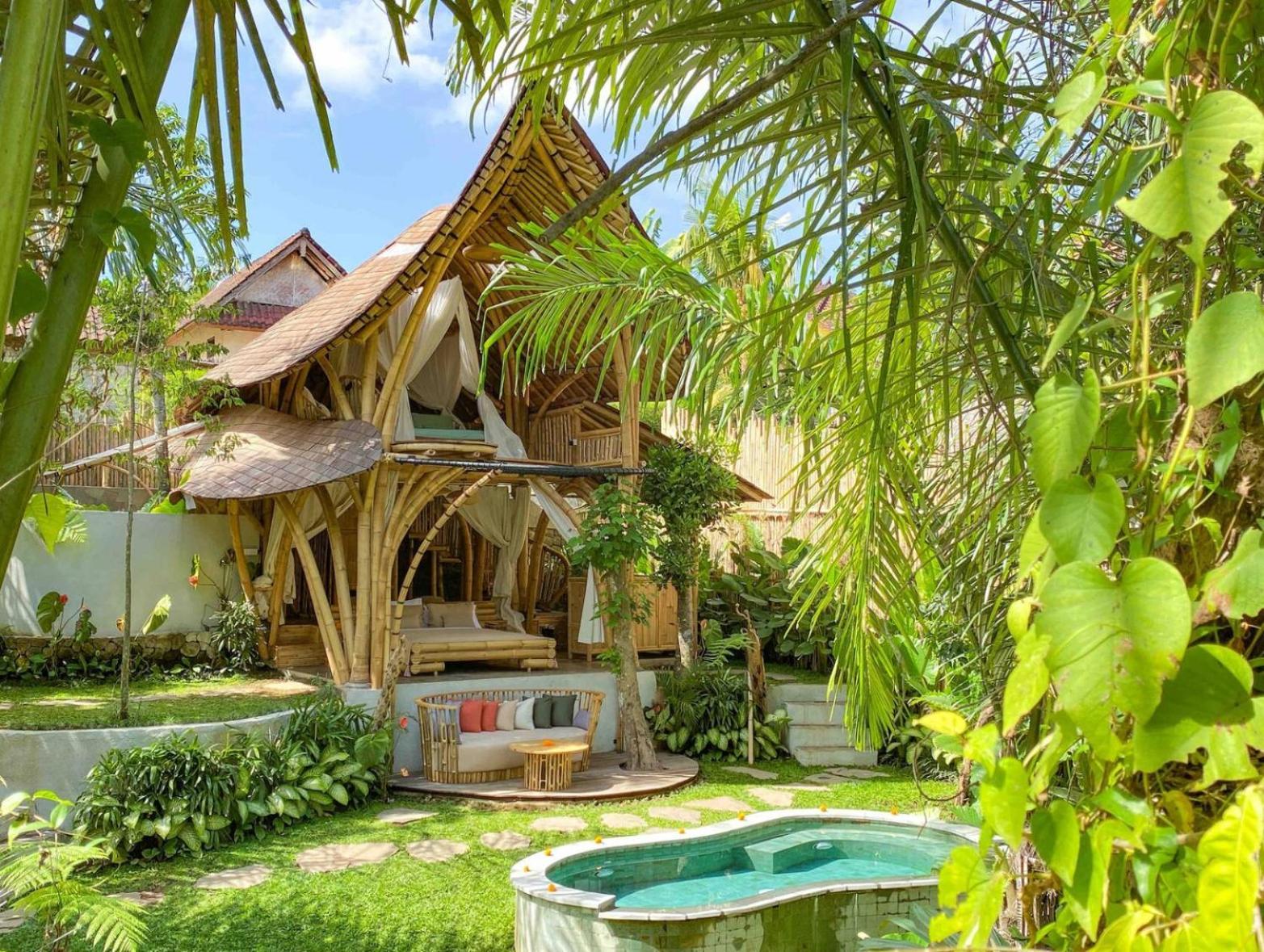 Wahem Eco Bamboo - Magical Bamboo House Ubud Bali Villa Rum bild